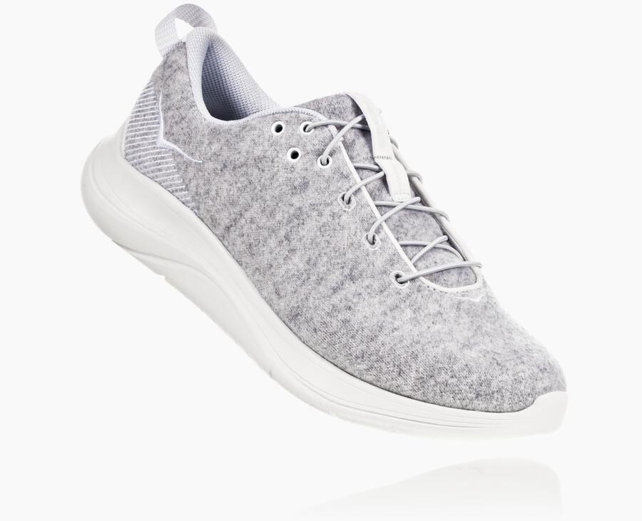 Running Shoes Womens - Hoka One One Hupana Flow Wool - Grey - WCMOJDV-72